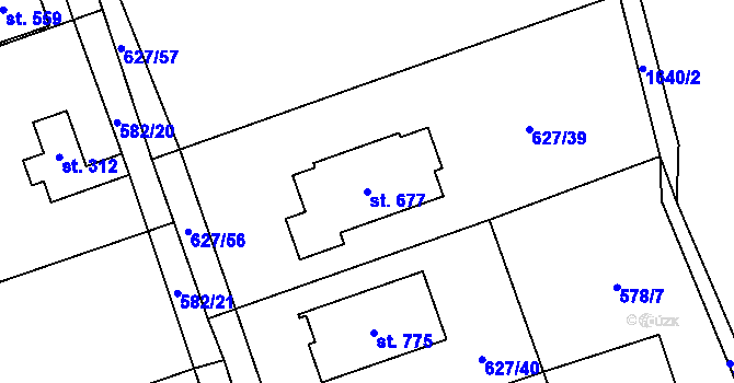 Parcela st. 677 v KÚ Svinaře, Katastrální mapa
