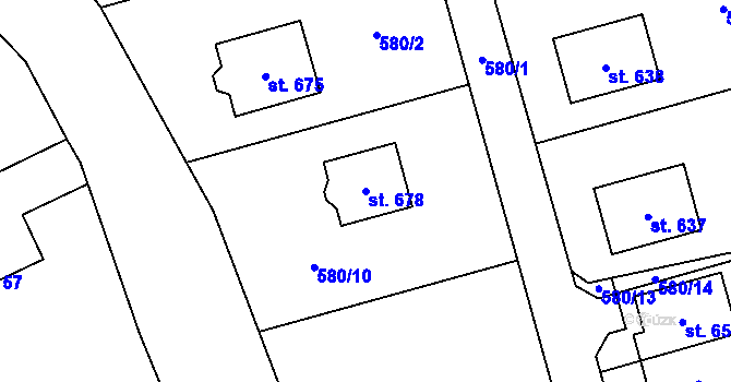 Parcela st. 678 v KÚ Svinaře, Katastrální mapa
