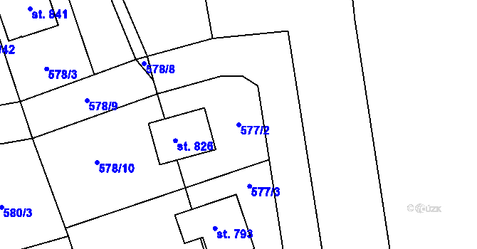 Parcela st. 577/2 v KÚ Svinaře, Katastrální mapa