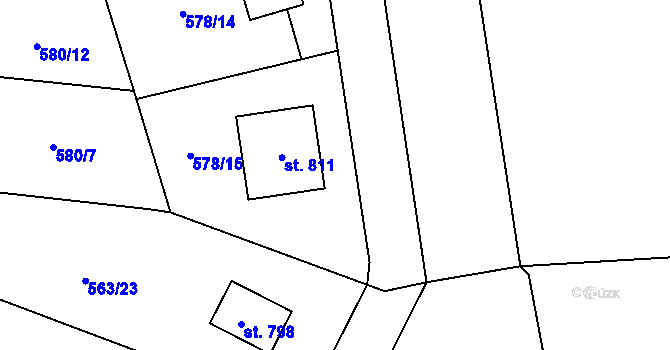 Parcela st. 577/8 v KÚ Svinaře, Katastrální mapa