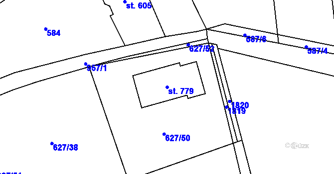 Parcela st. 779 v KÚ Svinaře, Katastrální mapa