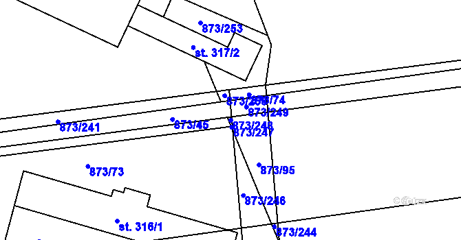 Parcela st. 873/248 v KÚ Svinaře, Katastrální mapa