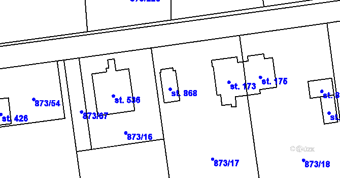 Parcela st. 868 v KÚ Svinaře, Katastrální mapa