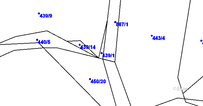 Parcela st. 439/1 v KÚ Svinařov u Kladna, Katastrální mapa