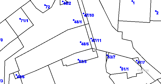 Parcela st. 48/5 v KÚ Svinařov u Kladna, Katastrální mapa