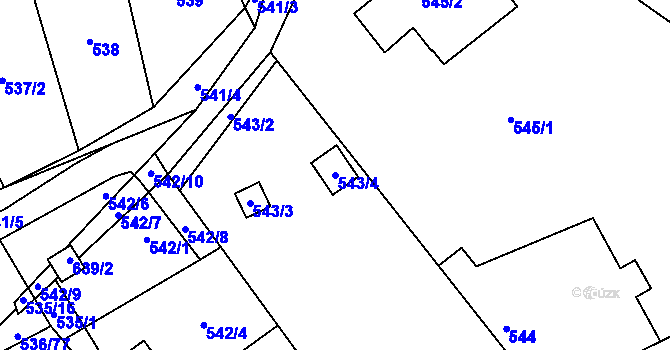 Parcela st. 543/4 v KÚ Svinařov u Kladna, Katastrální mapa