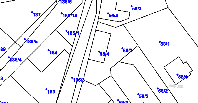 Parcela st. 58/4 v KÚ Svinařov u Kladna, Katastrální mapa