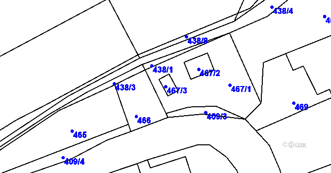 Parcela st. 467/3 v KÚ Svinařov u Kladna, Katastrální mapa