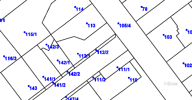 Parcela st. 112/2 v KÚ Svinařov u Kladna, Katastrální mapa