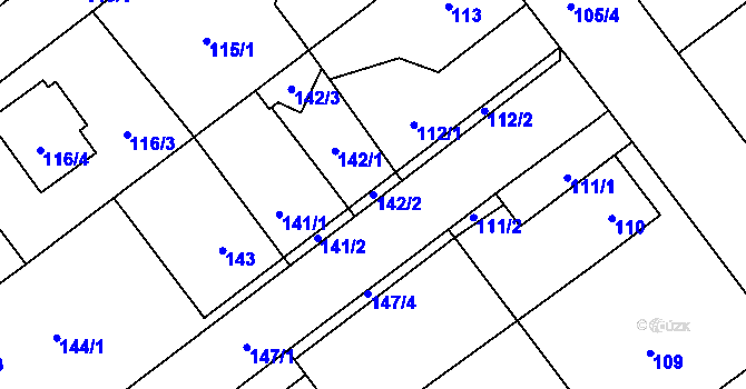 Parcela st. 142/2 v KÚ Svinařov u Kladna, Katastrální mapa