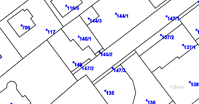 Parcela st. 145/2 v KÚ Svinařov u Kladna, Katastrální mapa