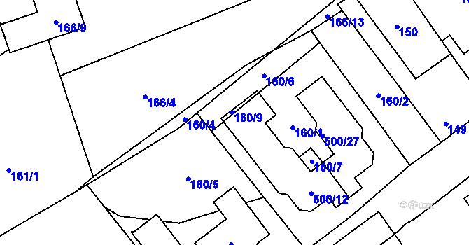 Parcela st. 160/8 v KÚ Svinařov u Kladna, Katastrální mapa