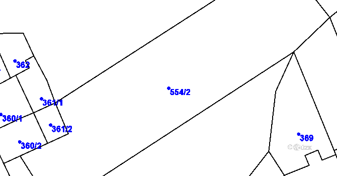 Parcela st. 554/2 v KÚ Svinařov u Kladna, Katastrální mapa