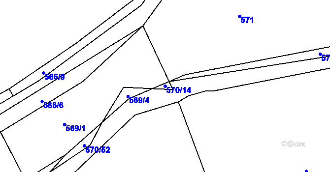 Parcela st. 570/14 v KÚ Svinařov u Kladna, Katastrální mapa