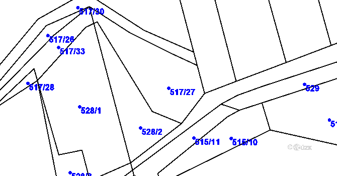 Parcela st. 517/27 v KÚ Svinařov u Kladna, Katastrální mapa