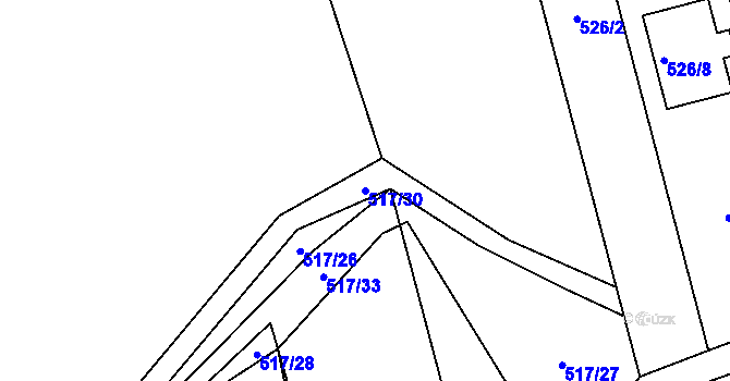 Parcela st. 517/30 v KÚ Svinařov u Kladna, Katastrální mapa
