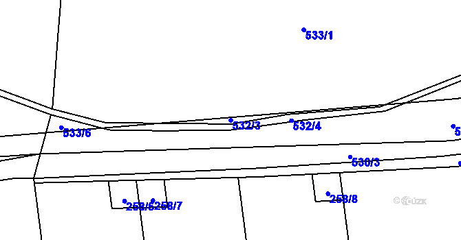 Parcela st. 532/3 v KÚ Svinařov u Kladna, Katastrální mapa