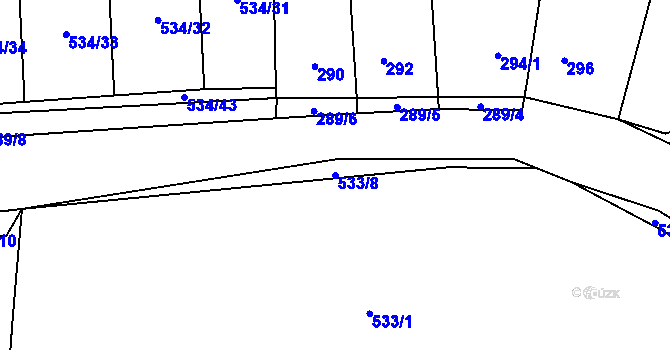 Parcela st. 533/8 v KÚ Svinařov u Kladna, Katastrální mapa