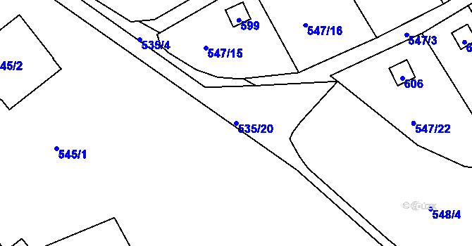 Parcela st. 535/20 v KÚ Svinařov u Kladna, Katastrální mapa