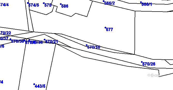 Parcela st. 570/16 v KÚ Svinařov u Kladna, Katastrální mapa