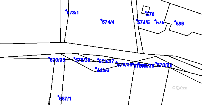 Parcela st. 570/22 v KÚ Svinařov u Kladna, Katastrální mapa