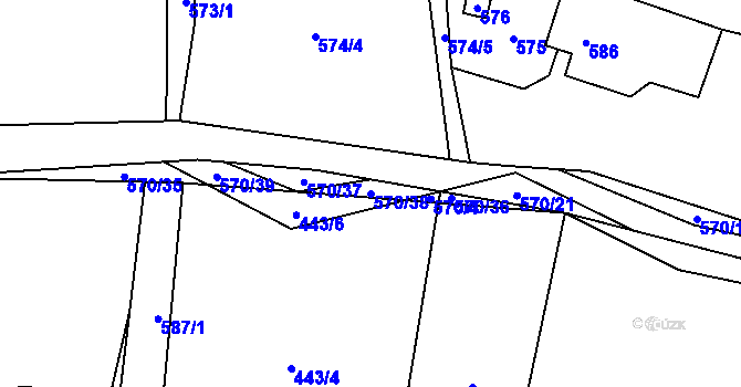 Parcela st. 570/38 v KÚ Svinařov u Kladna, Katastrální mapa