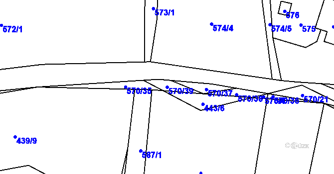 Parcela st. 570/39 v KÚ Svinařov u Kladna, Katastrální mapa