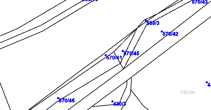 Parcela st. 570/41 v KÚ Svinařov u Kladna, Katastrální mapa