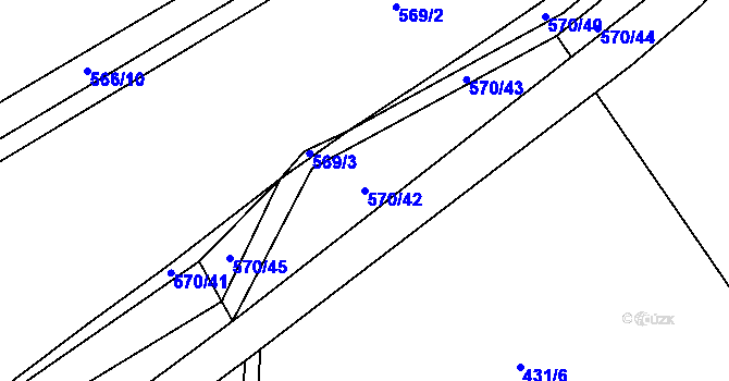 Parcela st. 570/42 v KÚ Svinařov u Kladna, Katastrální mapa