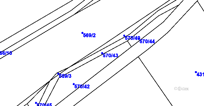 Parcela st. 570/43 v KÚ Svinařov u Kladna, Katastrální mapa