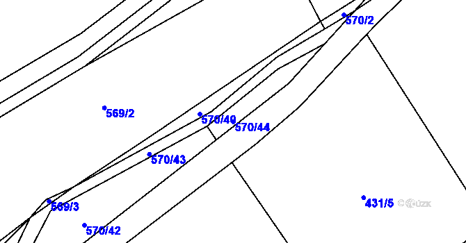 Parcela st. 570/44 v KÚ Svinařov u Kladna, Katastrální mapa