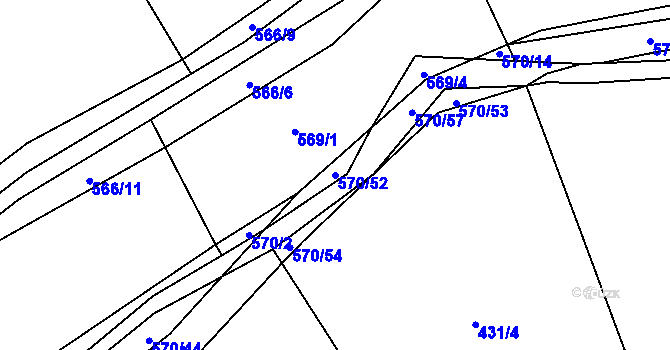 Parcela st. 570/52 v KÚ Svinařov u Kladna, Katastrální mapa