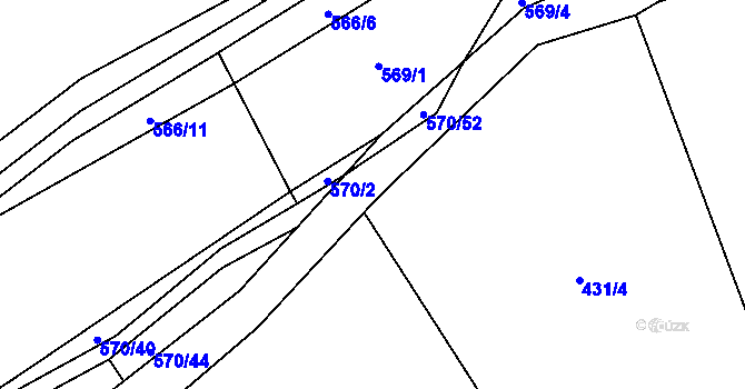 Parcela st. 570/54 v KÚ Svinařov u Kladna, Katastrální mapa
