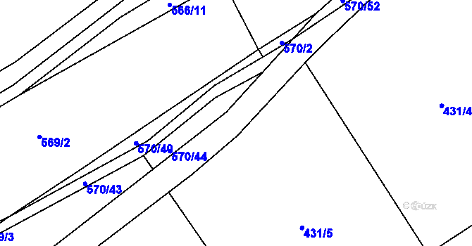 Parcela st. 570/55 v KÚ Svinařov u Kladna, Katastrální mapa