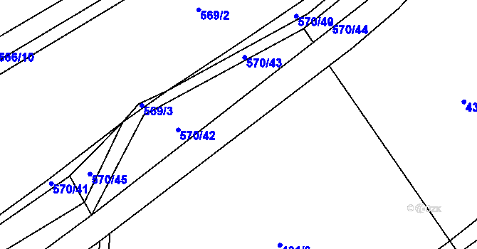 Parcela st. 570/56 v KÚ Svinařov u Kladna, Katastrální mapa