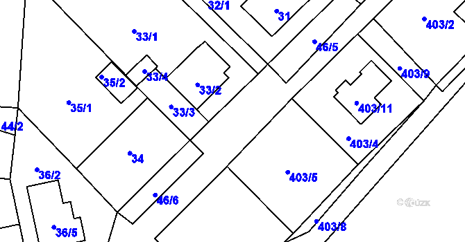 Parcela st. 46/7 v KÚ Svinařov u Kladna, Katastrální mapa