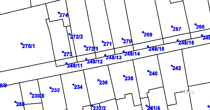 Parcela st. 248/13 v KÚ Svinařov u Kladna, Katastrální mapa