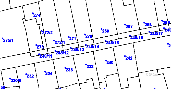 Parcela st. 248/14 v KÚ Svinařov u Kladna, Katastrální mapa
