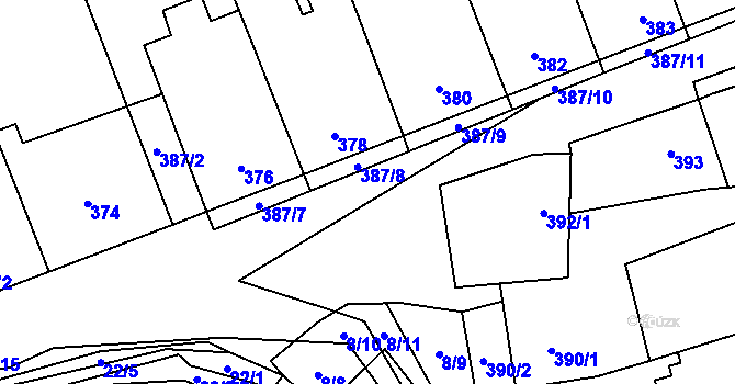 Parcela st. 387/14 v KÚ Svinařov u Kladna, Katastrální mapa