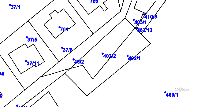Parcela st. 402/2 v KÚ Svinařov u Kladna, Katastrální mapa