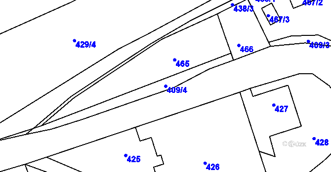 Parcela st. 409/4 v KÚ Svinařov u Kladna, Katastrální mapa