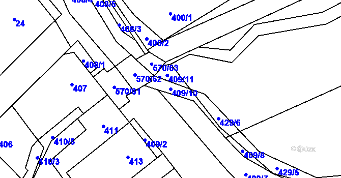 Parcela st. 409/10 v KÚ Svinařov u Kladna, Katastrální mapa
