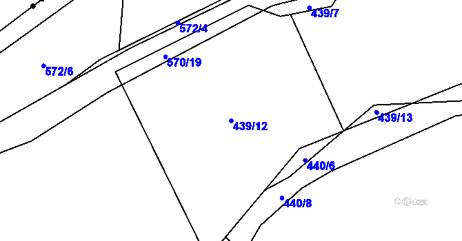 Parcela st. 439/12 v KÚ Svinařov u Kladna, Katastrální mapa