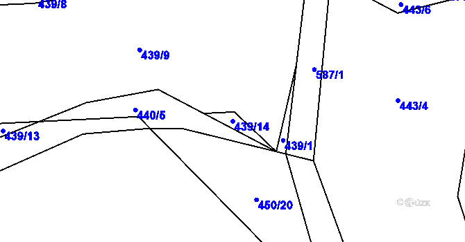 Parcela st. 439/14 v KÚ Svinařov u Kladna, Katastrální mapa