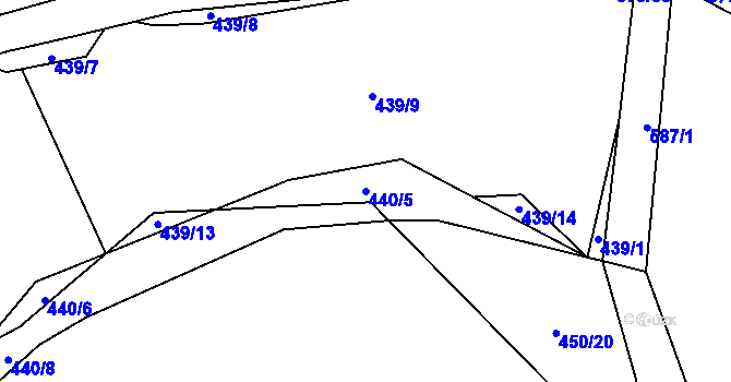 Parcela st. 440/5 v KÚ Svinařov u Kladna, Katastrální mapa