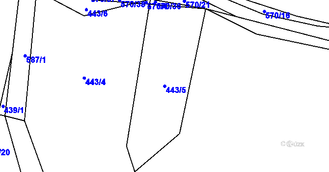 Parcela st. 443/5 v KÚ Svinařov u Kladna, Katastrální mapa