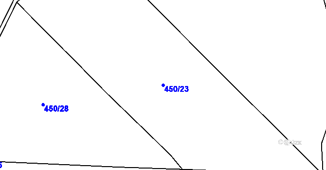 Parcela st. 450/23 v KÚ Svinařov u Kladna, Katastrální mapa