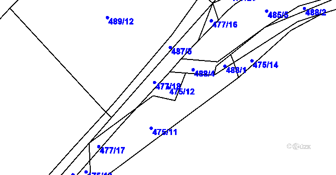 Parcela st. 475/12 v KÚ Svinařov u Kladna, Katastrální mapa