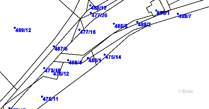 Parcela st. 475/14 v KÚ Svinařov u Kladna, Katastrální mapa