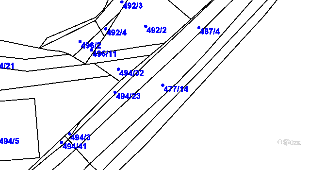 Parcela st. 477/14 v KÚ Svinařov u Kladna, Katastrální mapa
